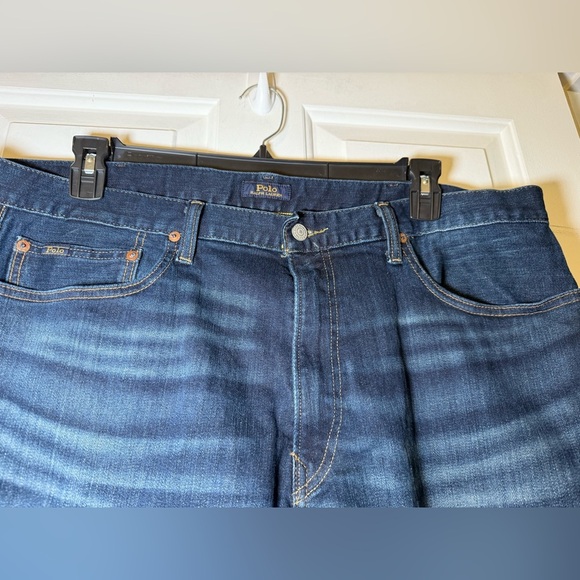 Polo Ralph Lauren Jeans The Sullivan Slim Size 40X30 Distressed Dark Wash - Picture 3 of 11